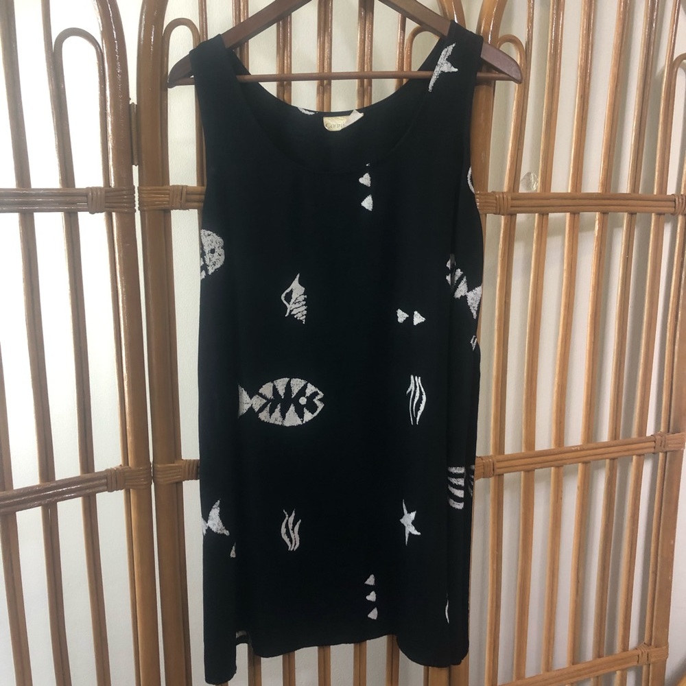 Vintage dress black and white fish dress